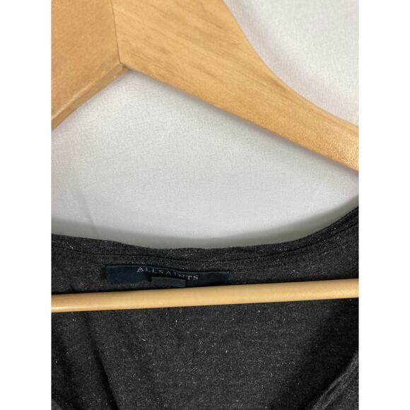 Allsaints Metallic Grey Silver Tshirt Size Small - Picture 3 of 4